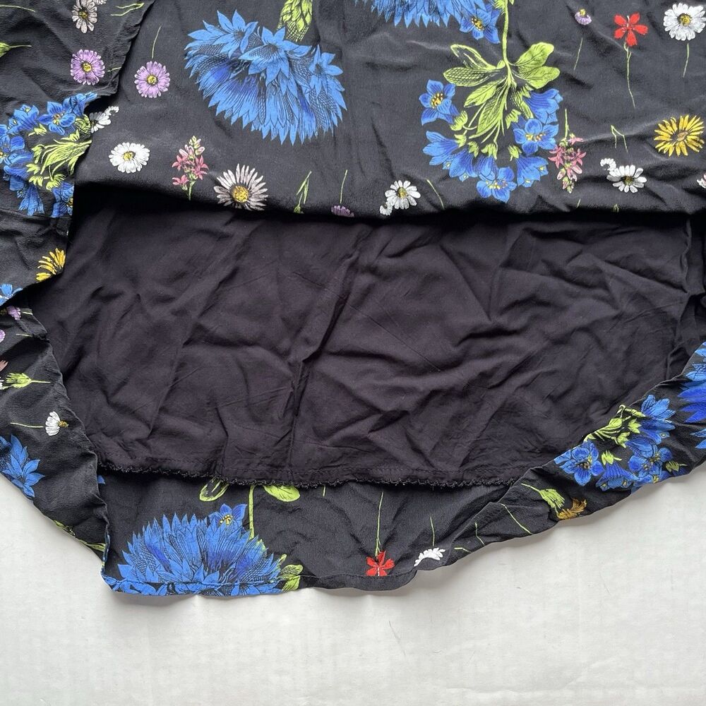 Anthropologie MAEVE Lucinda Tunic Dress Womens M Multi Floral Silk Tie Back Boho - Picture 6 of 14